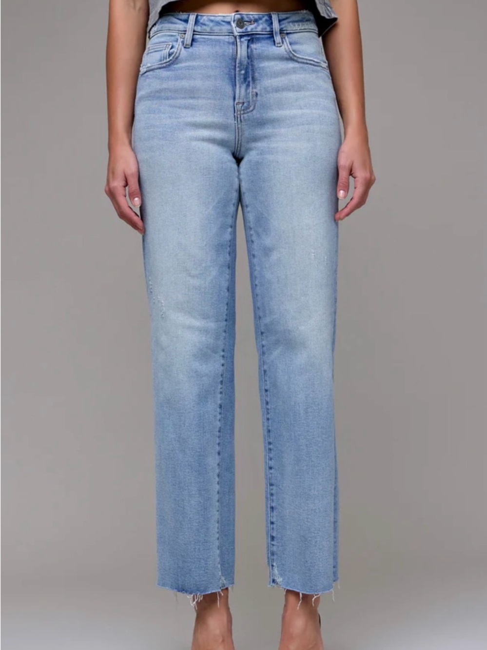 HIDDEN ELLA Light wash Stretch Denkm Jeans RAW HEM classic Straight